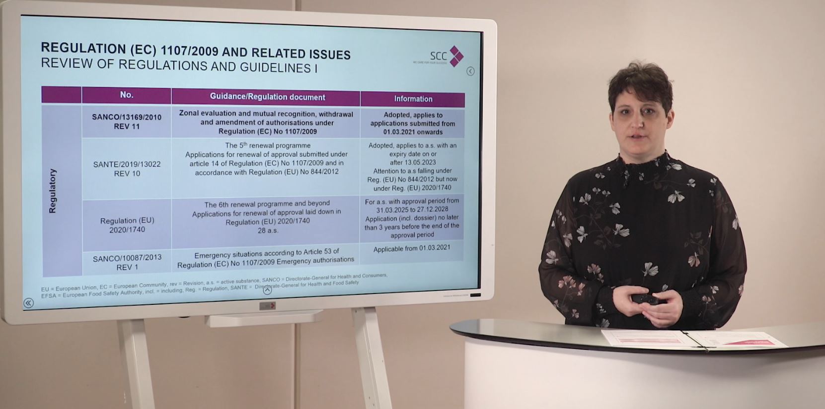 Video Guidance: Update on Regulation (EC) 1107/2009 and New Regulations